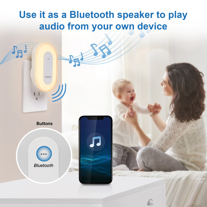 VTech BC8113 V-Hush Plug Sleep Trainer Soother Bluetooth Speaker (Renewed)