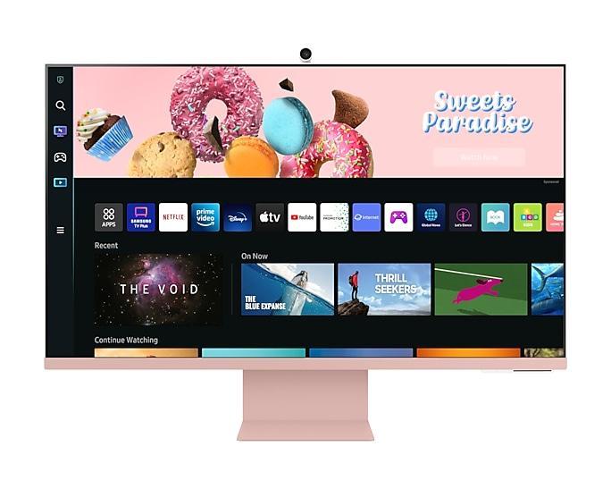 Samsung 32'' Smart Monitor M80B UHD Speakers & Remote Pink LS32BM80PUUXXU (Refurbished B-Grade)