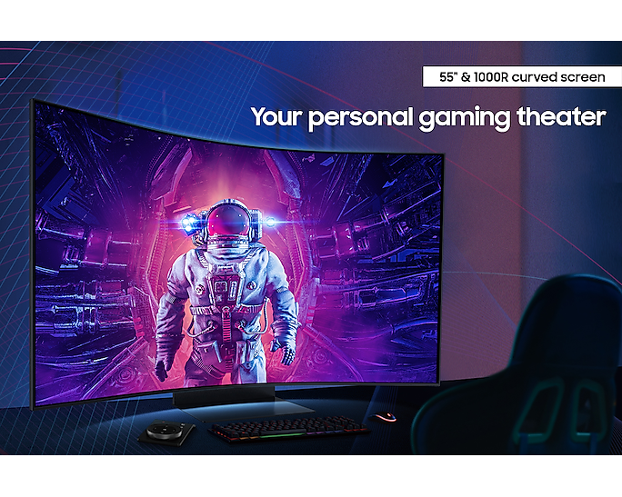 Samsung 55'' Gaming Monitor Smart Curved Mini LED LS55CG970NUXXU (No Wall Mount) (Refurbished B-Grade)