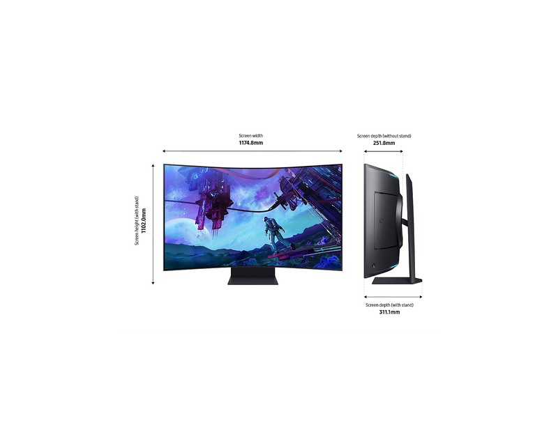 Samsung 55'' Gaming Monitor Smart Curved Mini LED LS55CG970NUXXU (No Wall Mount) (Refurbished B-Grade)