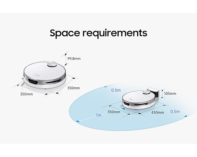 Samsung Robot Vacuum Cleaner Jet Bot LiDAR Sensor Wi-Fi VR30T80313W/EU (Refurbished B-Grade)