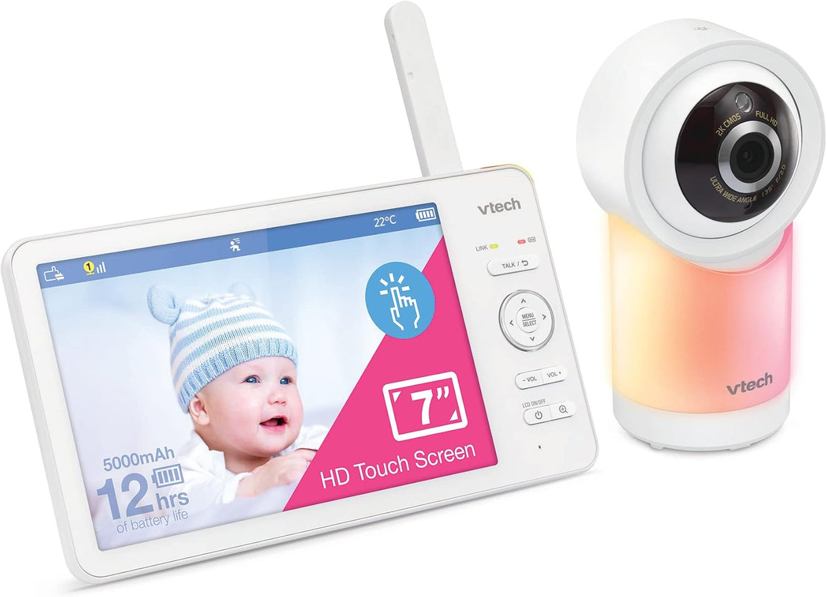VTech RM7768HD Video Baby Monitor Smart Wi-Fi 7'' Touch Screen 1080p HD Camera (Renewed)