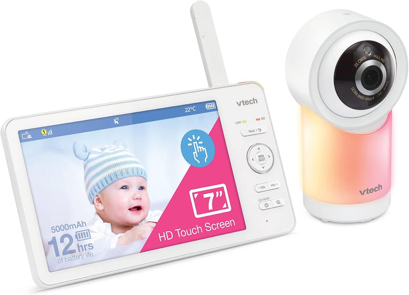 VTech RM7768HD Video Baby Monitor Smart Wi-Fi 7'' Touch Screen 1080p HD Camera (Renewed)