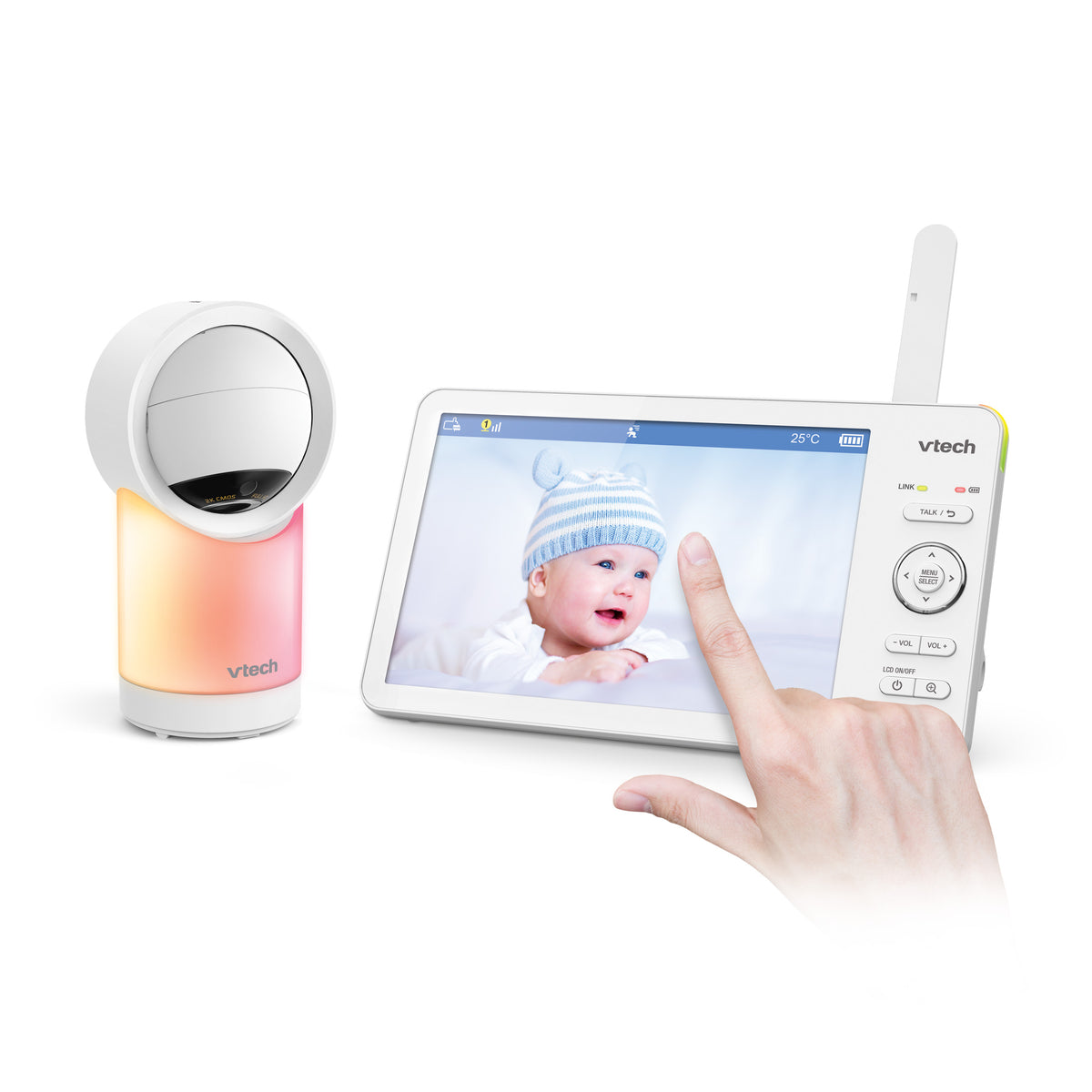 VTech RM7768HD Video Baby Monitor Smart Wi-Fi 7'' Touch Screen 1080p HD Camera (Renewed)