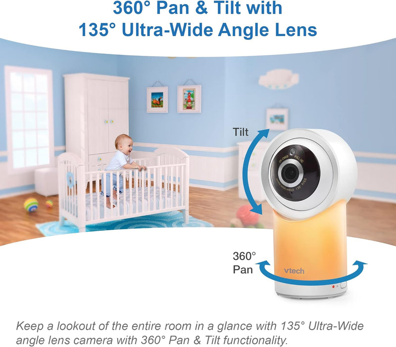 VTech RM7768HD Video Baby Monitor Smart Wi-Fi 7'' Touch Screen 1080p HD Camera (Renewed)