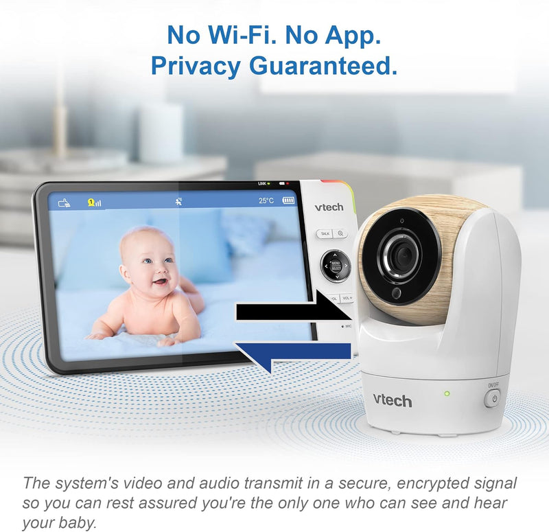 VTech VM919HD Video Baby Monitor With Camera Pan And Tilt 7'' 720p HD Display (Renewed)