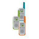 Motorola TALKABOUT T42 Triple Pack Walkie Talkies Blue / Orange / Green (Renewed)