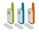 Motorola TALKABOUT T42 Triple Pack Walkie Talkies Blue / Orange / Green (Renewed)