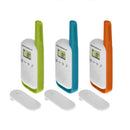 Motorola TALKABOUT T42 Triple Pack Walkie Talkies Blue / Orange / Green (Renewed)