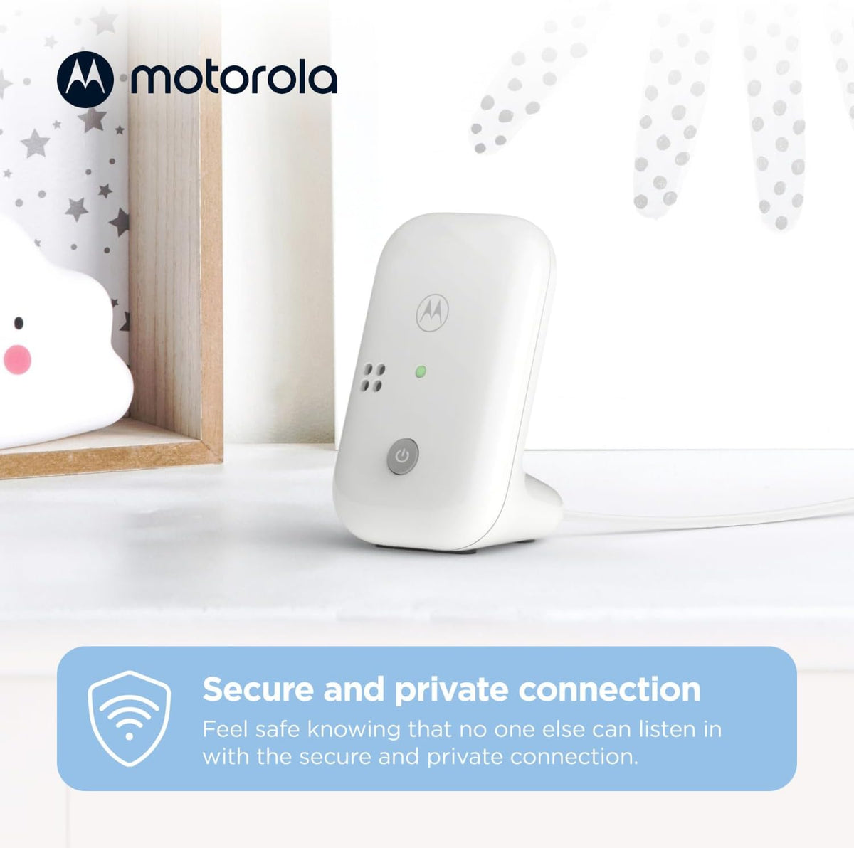 Motorola Nursery PIP10 Audio Baby Monitor Long Range LED Sound Indication (Renewed)