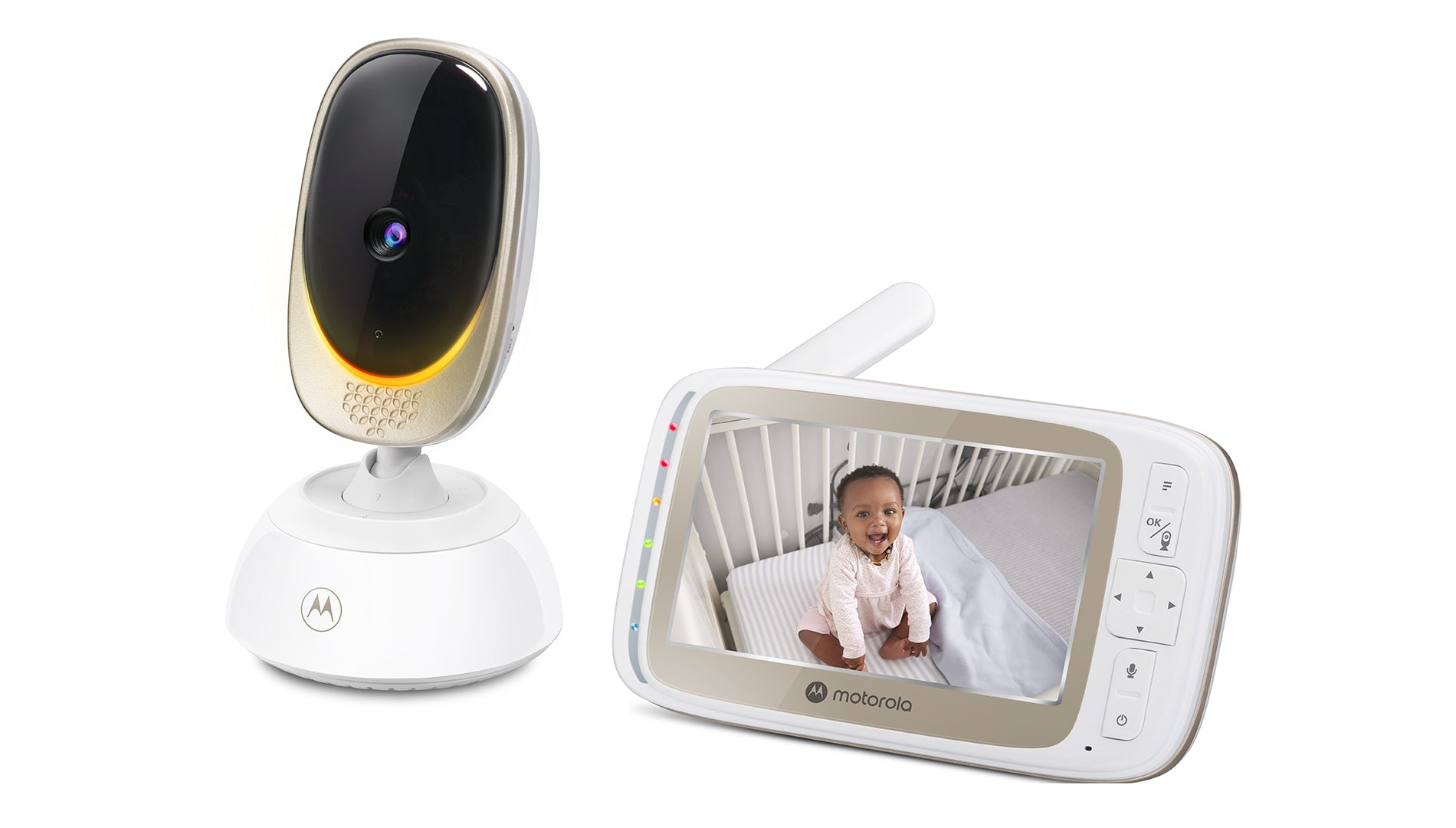 Motorola 5.0'' Wi-Fi Video Baby Monitor With Mood Light Infrared Night Vision (Renewed)