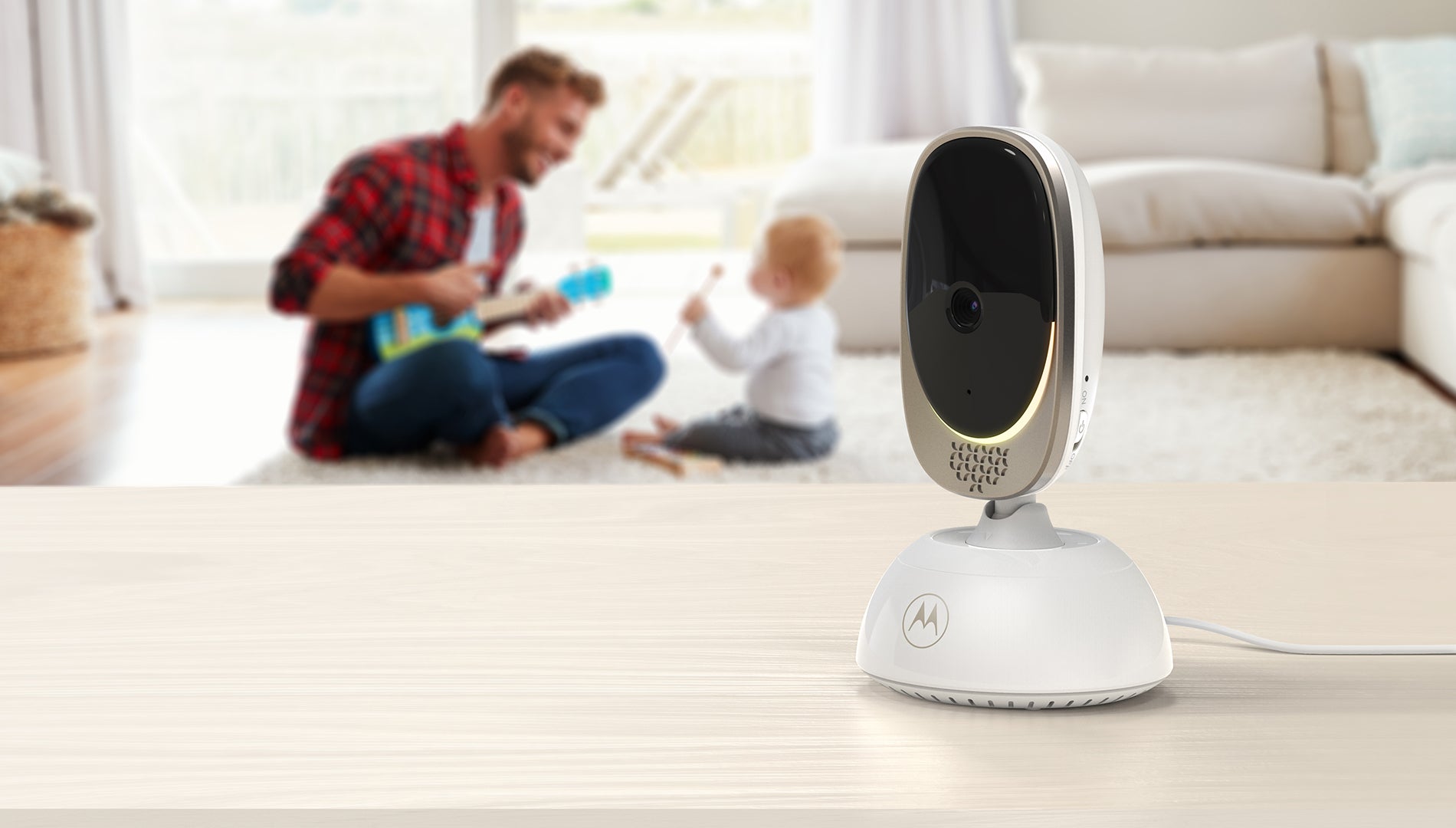 Motorola 5.0'' Wi-Fi Video Baby Monitor With Mood Light Infrared Night Vision (Renewed)