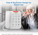 VTech CL1100 Corded Landline Phone Big Button Handsfree Speakerphone Speed Dial (Renewed)