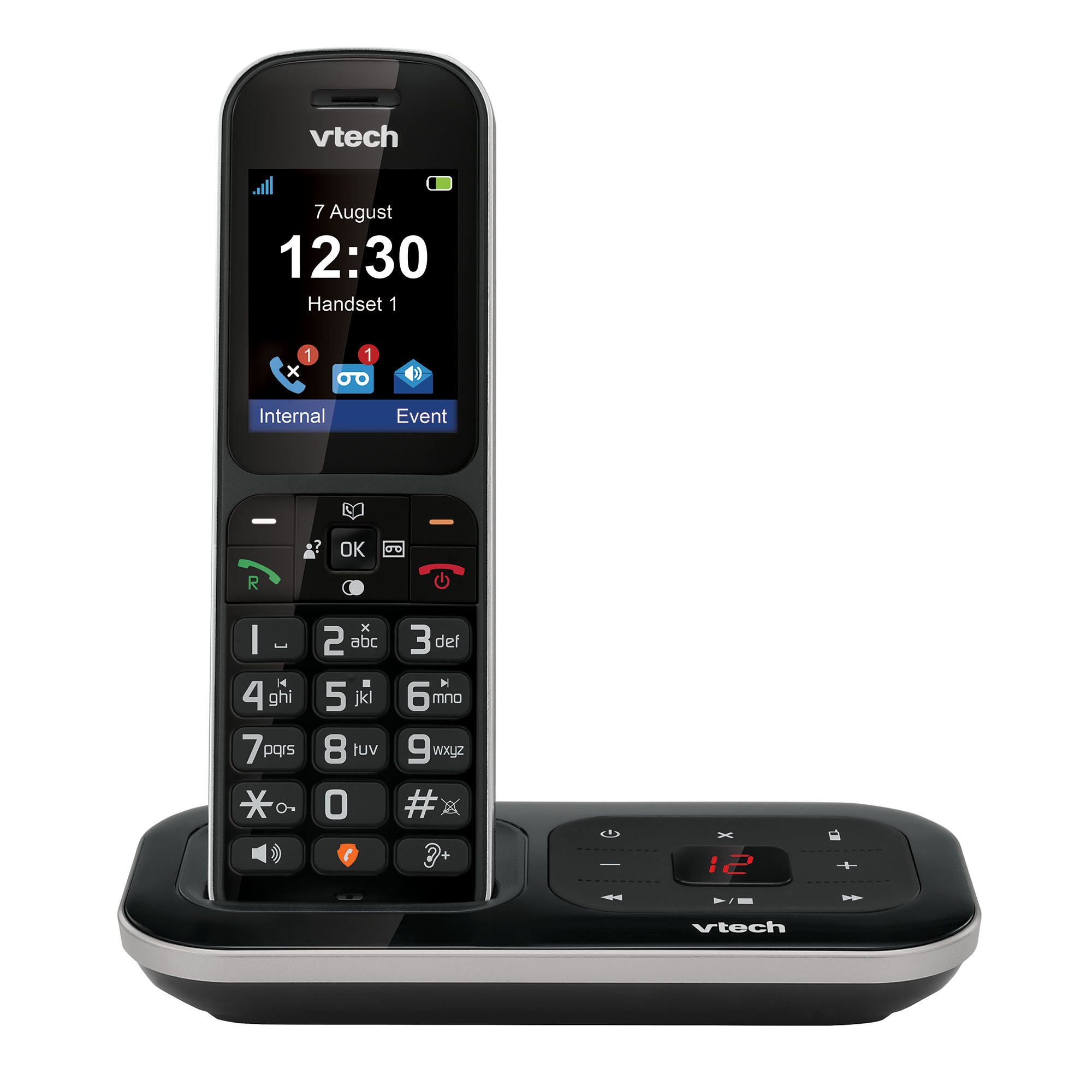 VTech PS1350 Single Cordless Phone With Answering Machine Colour Display (Renewed)