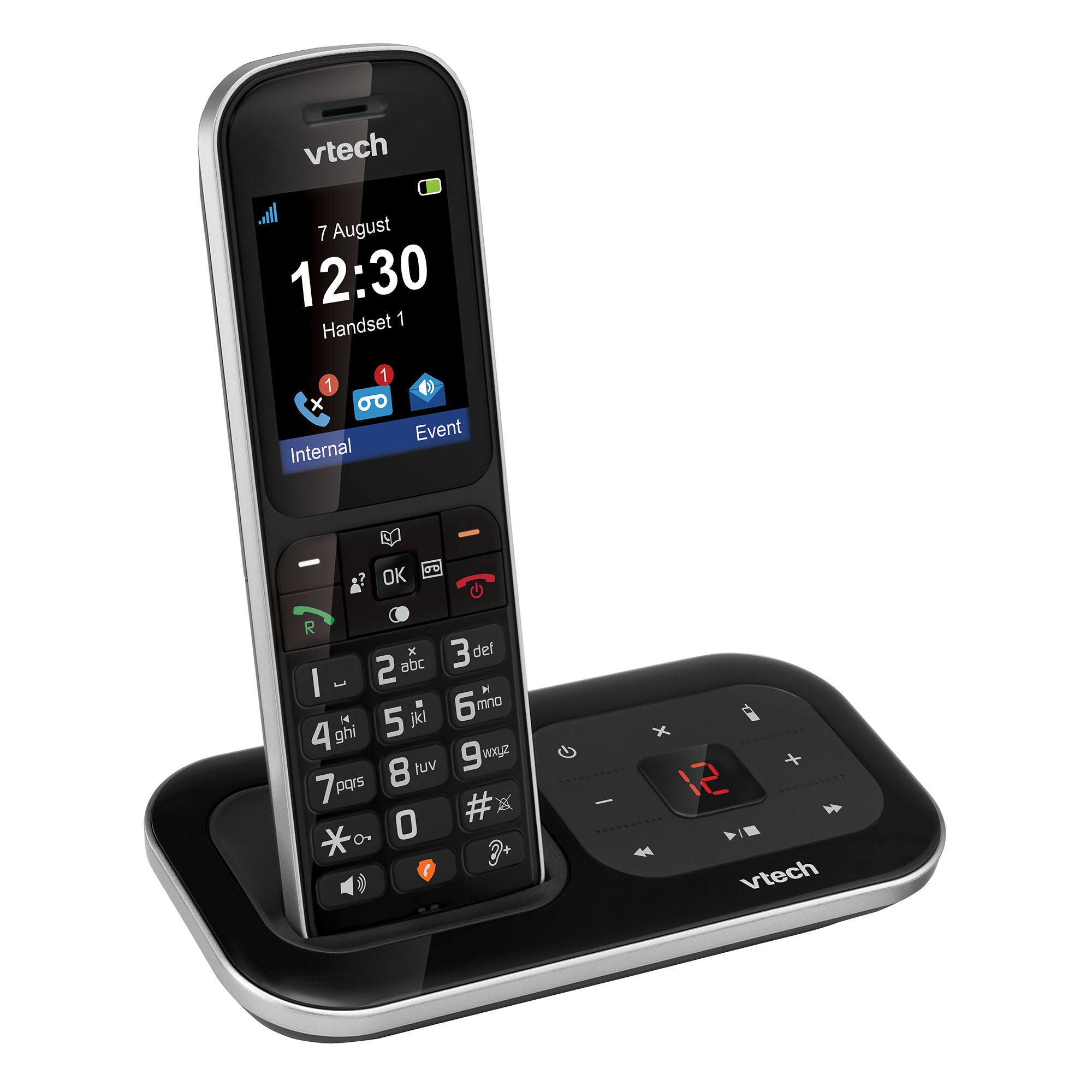 VTech PS1350 Single Cordless Phone With Answering Machine Colour Display (Renewed)
