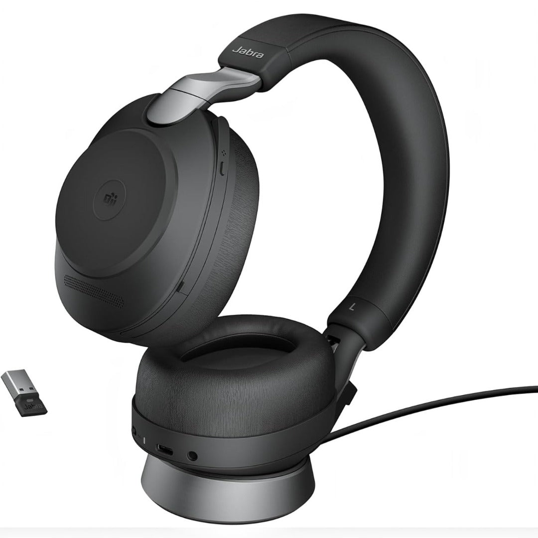 Jabra Evolve2 85 Wireless PC Headset with Charging Stand USB Bluetooth Adapter (New)