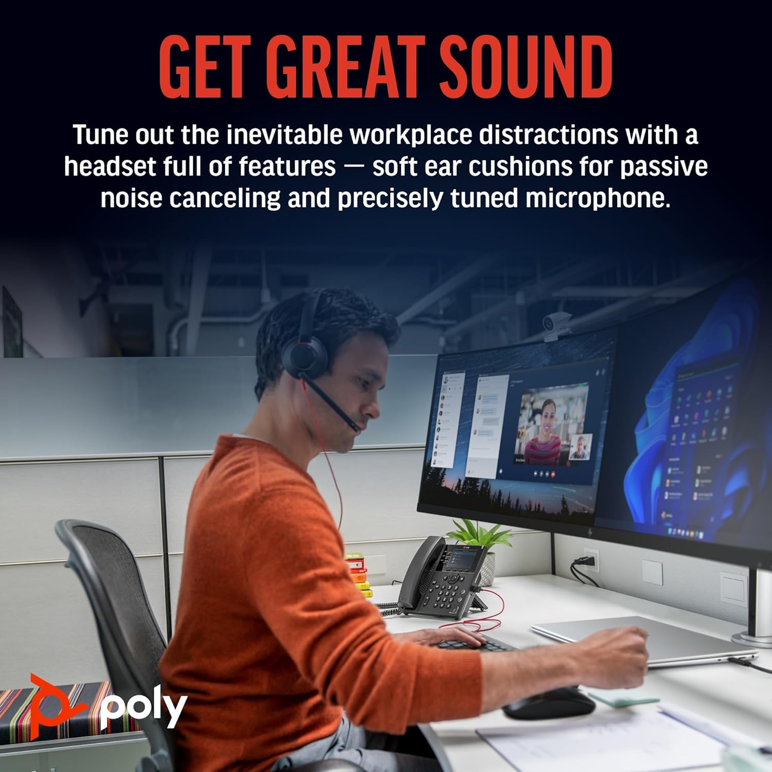 Poly Blackwire 5220 Stereo USB-C Headset +3.5mm Plug +USB-C/A Adapter (New)