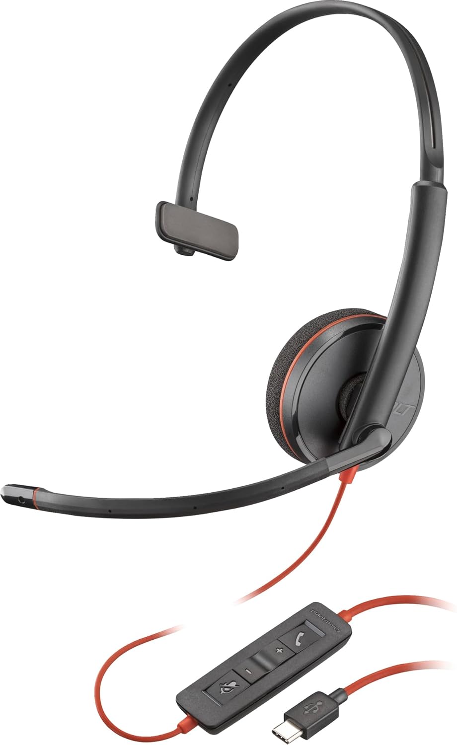 Poly Blackwire 3210 USB-C/A Monaural Headset with Microphone Black (New)