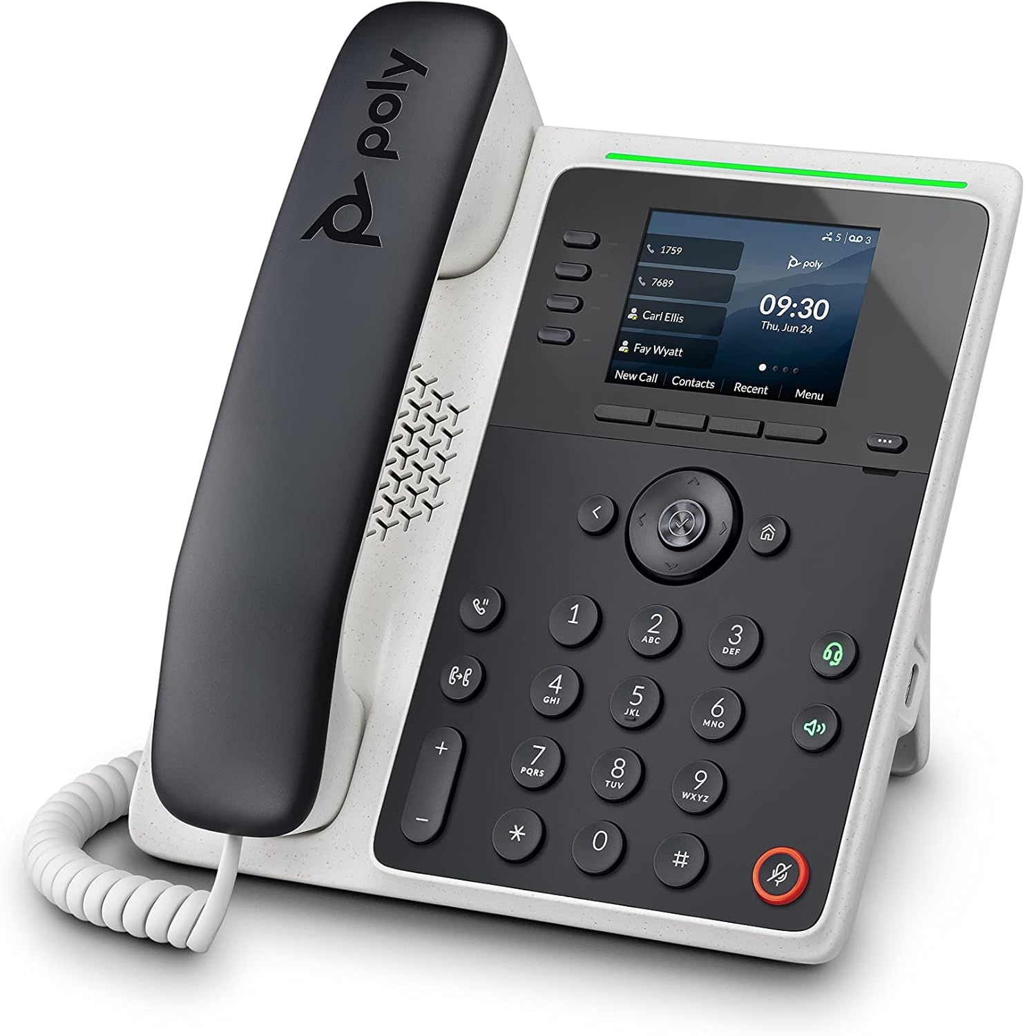 Poly Edge E220 IP Office Phone HD Voice PoE 4 Line Keys NoiseBlockAI (New)