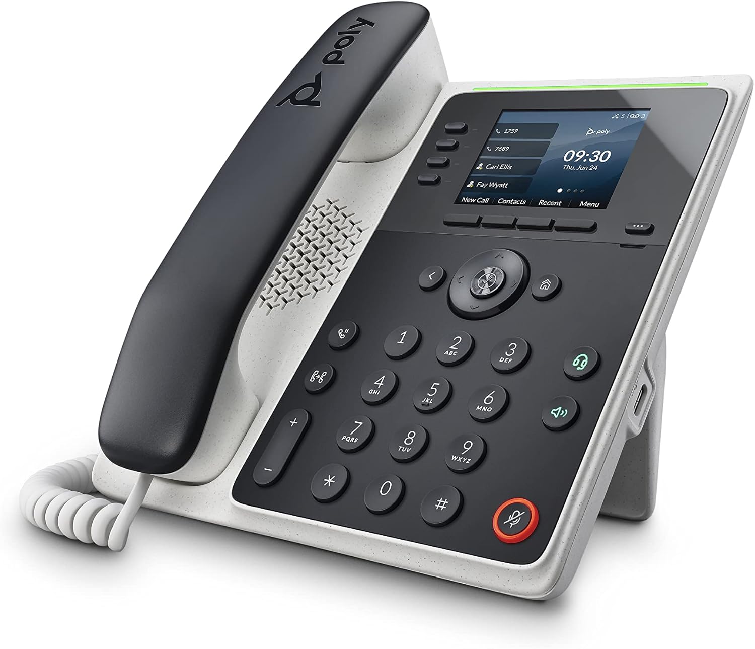 Poly Edge E220 IP Office Phone HD Voice PoE 4 Line Keys NoiseBlockAI (New)