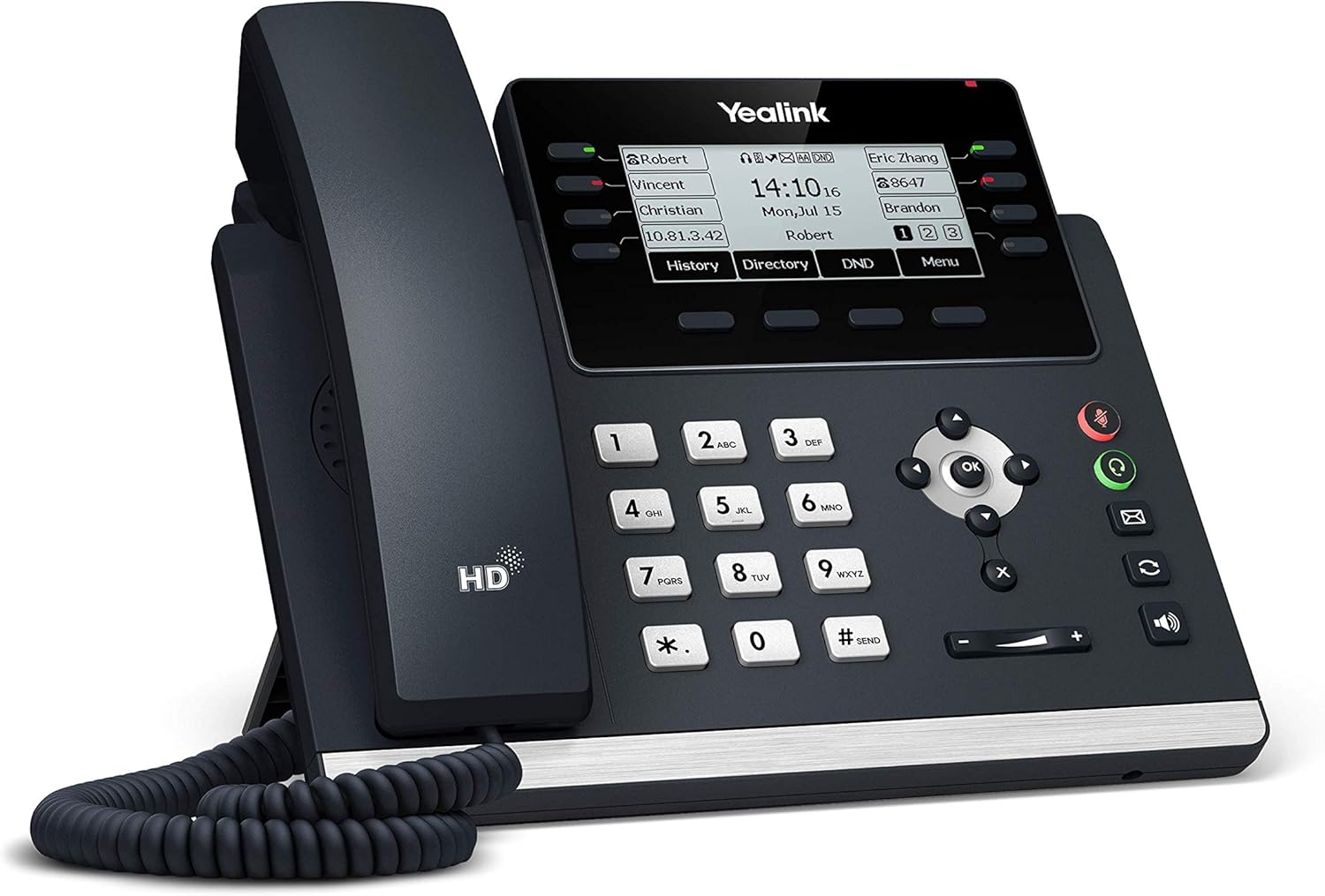 Yealink SIP-T43U Feature Rich IP PoE Phone Optima HD Voice 3.7'' LCD Display (Renewed)