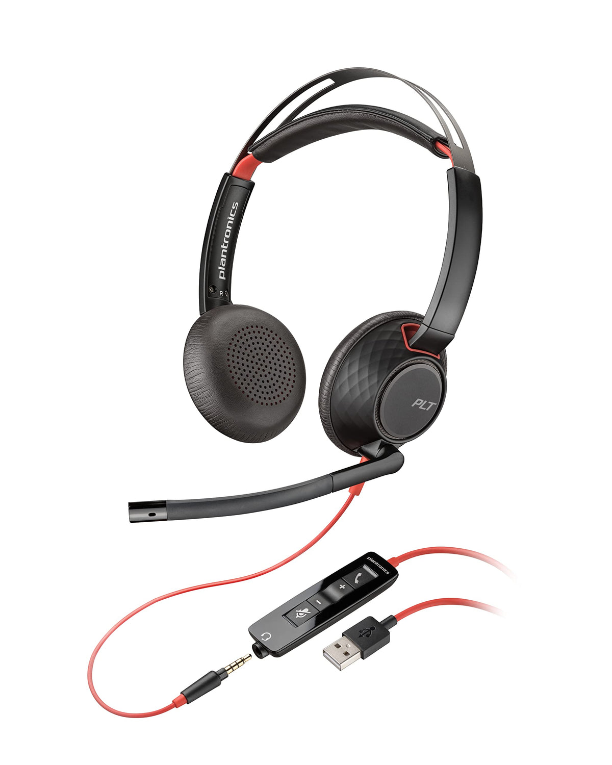 Plantronics Blackwire C5220 Binaural Headset USB Noise Cancelling SoundGuard (Renewed)