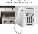 Motorola CT1 Corded Telephone 3 Direct Dial Keys Mute Function Wall Mountable (Renewed)