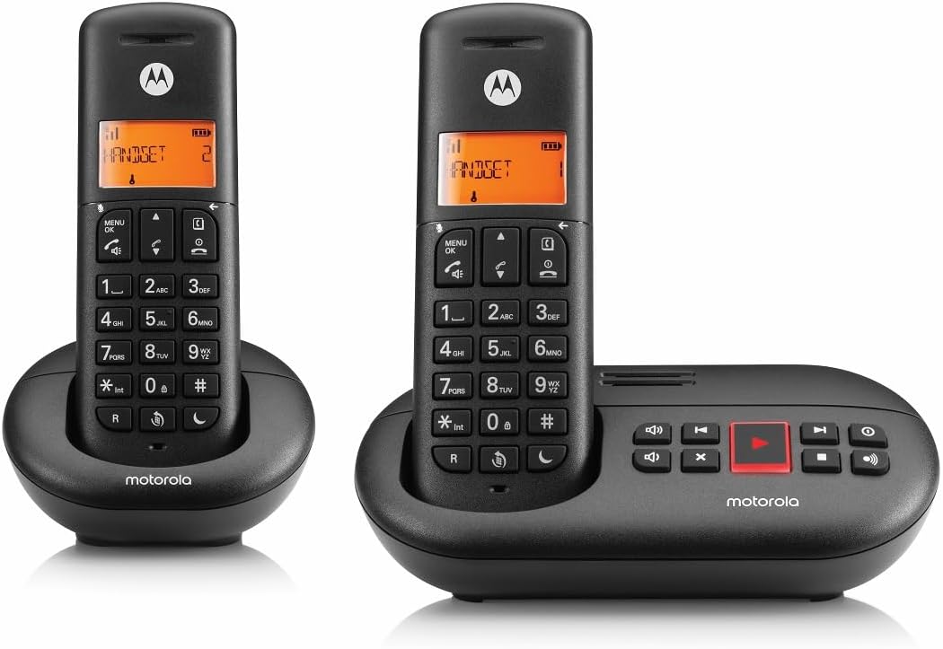 Motorola E212 Digital Cordless  Landline Phone Answer Machine Nuisance Call Blocking (Renewed)