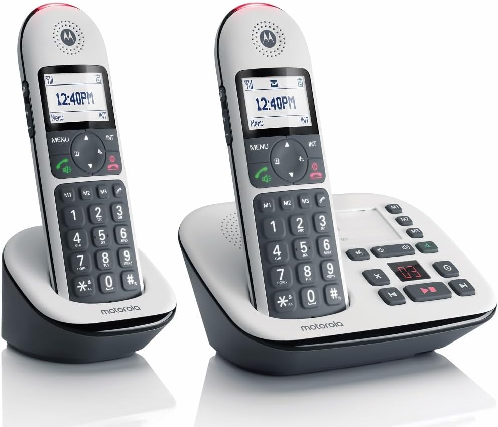 Motorola CD5012 Digital Cordless Phone Big Buttons Call Blocking Answer Machine (Renewed)