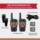 Cobra AM655 Compact Walkie Talkies 2-Pack Weather Resistant Two Way Radios (Renewed)