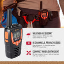 Cobra AM655 Compact Walkie Talkies 2-Pack Weather Resistant Two Way Radios (Renewed)