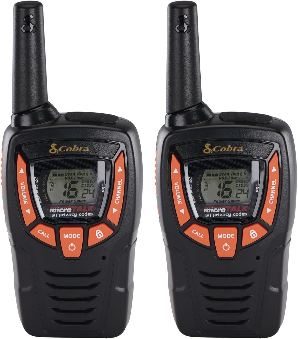 Cobra AM655 Compact Walkie Talkies 2-Pack Weather Resistant Two Way Radios (Renewed)