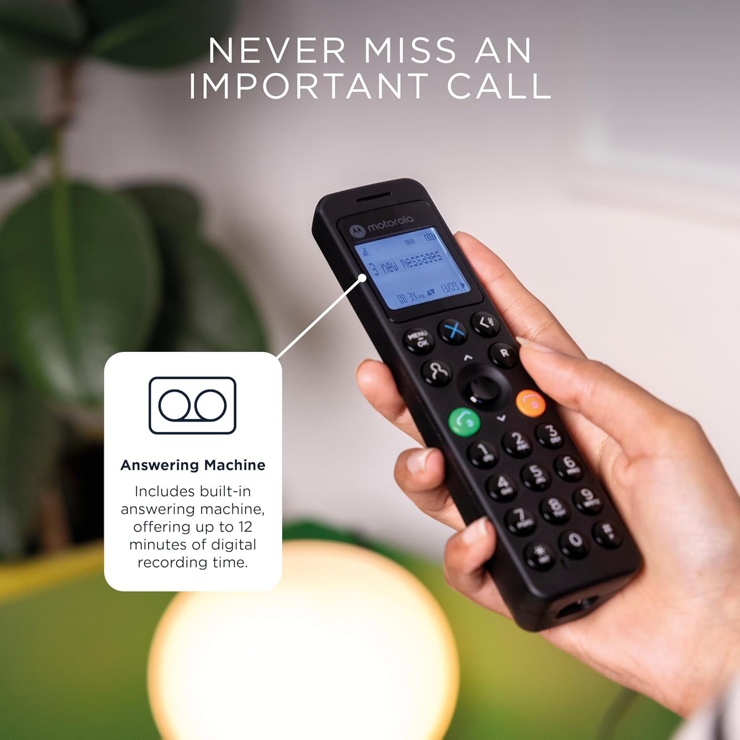 Motorola DOT211 Cordless Phone Nuisance Call Blocking Answer Machine (Renewed)