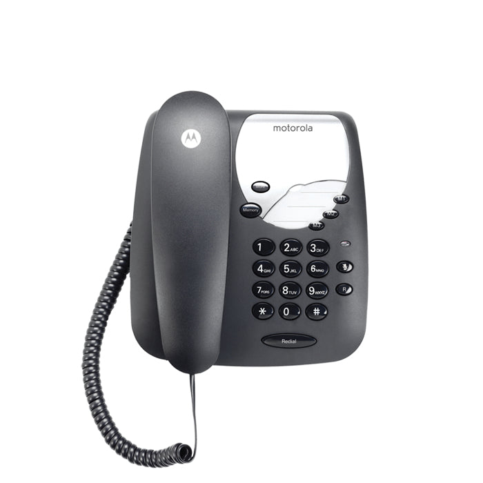 Motorola CT1 Corded Phone 3 Direct Dial Keys Mute Function Wall Mountable Black (New)