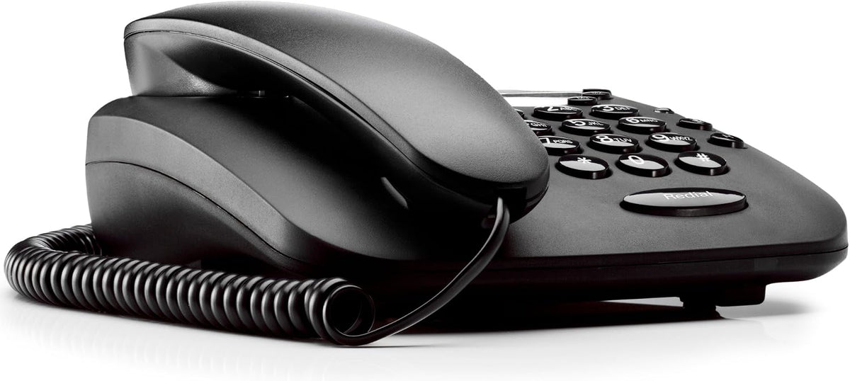 Motorola CT1 Corded Phone 3 Direct Dial Keys Mute Function Wall Mountable Black (New)
