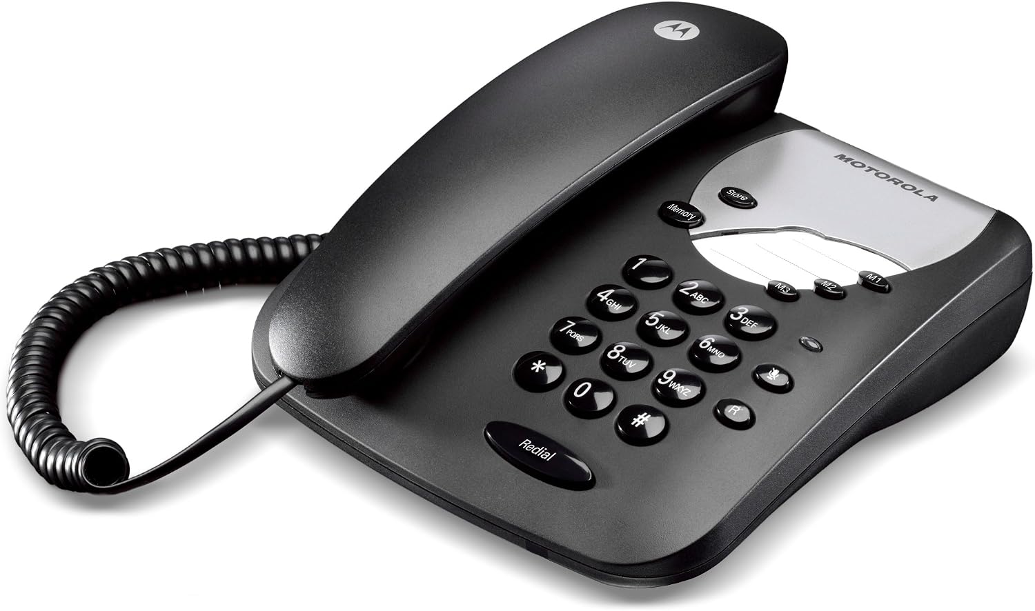 Motorola CT1 Corded Phone 3 Direct Dial Keys Mute Function Wall Mountable Black (New)