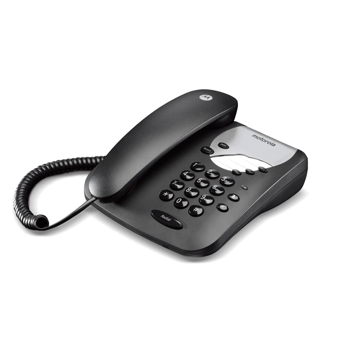 Motorola CT1 Corded Phone 3 Direct Dial Keys Mute Function Wall Mountable Black (New)