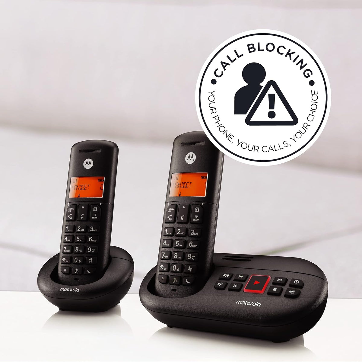 Motorola E212 Digital Cordless  Landline Phone Answer Machine Nuisance Call Blocking (Refurbished B-Grade)