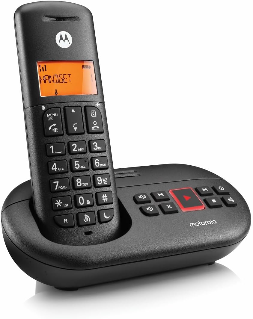 Motorola E211 Digital Cordless Phone Answer Machine Call Blocking Do Not Disturb (Refurbished B-Grade)
