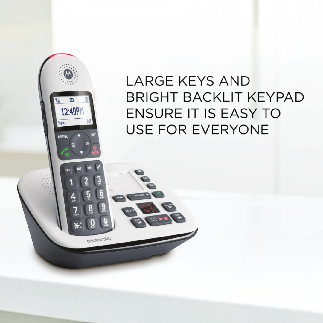 Motorola CD5011 Digital Cordless Phone Big Buttons Call Blocking Answer Machine (Refurbished B-Grade)