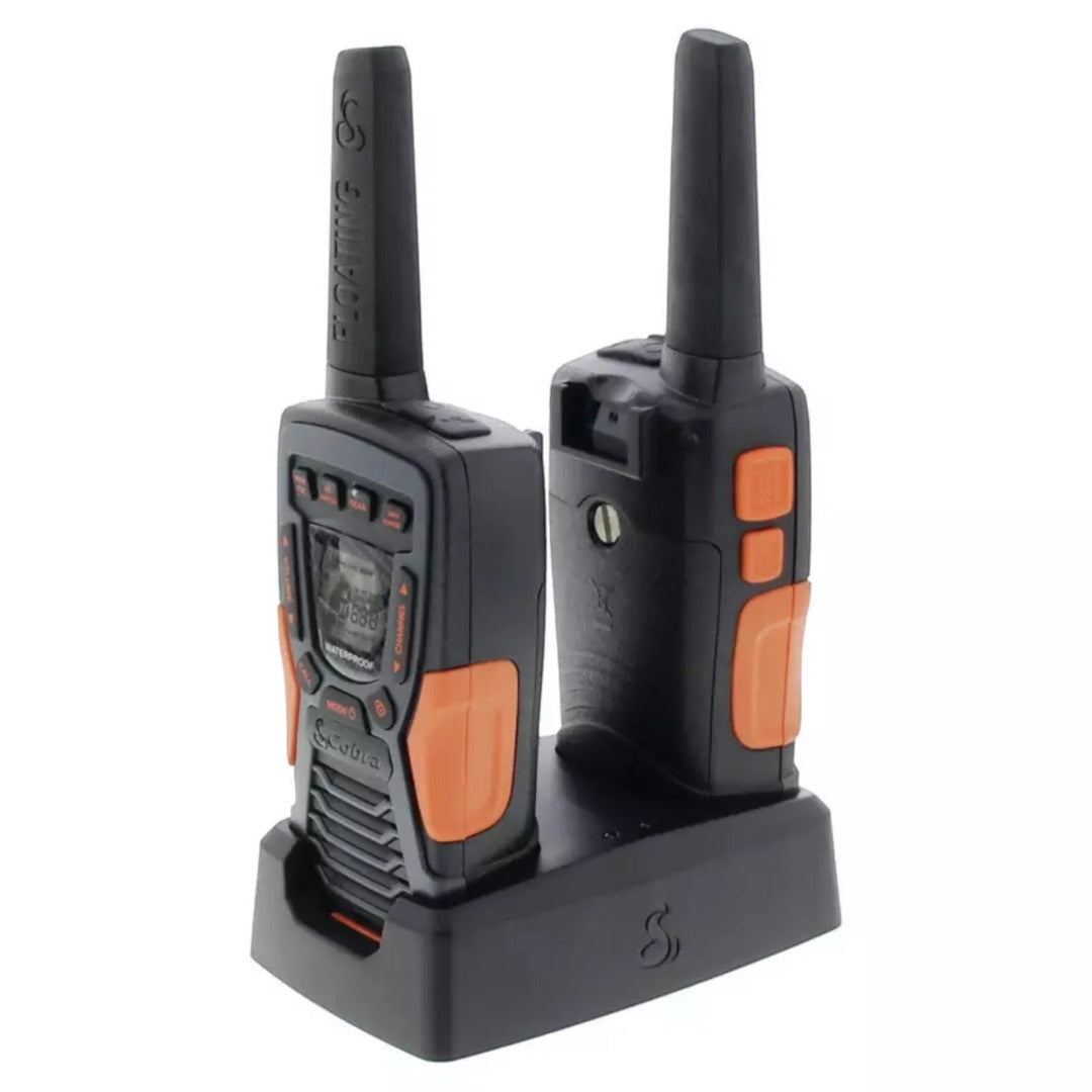 Cobra AM1055 Floating Waterproof Walkie Talkies 12 km Range LED Flashlight 2-Pack (Renewed)
