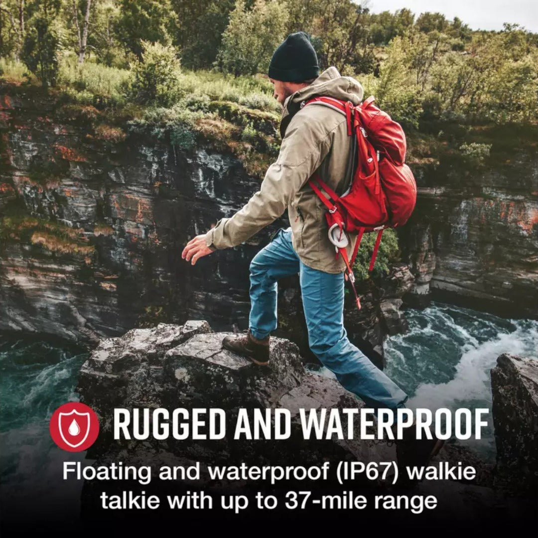 Cobra AM1055 Floating Waterproof Walkie Talkies 12 km Range LED Flashlight 2-Pack (Renewed)