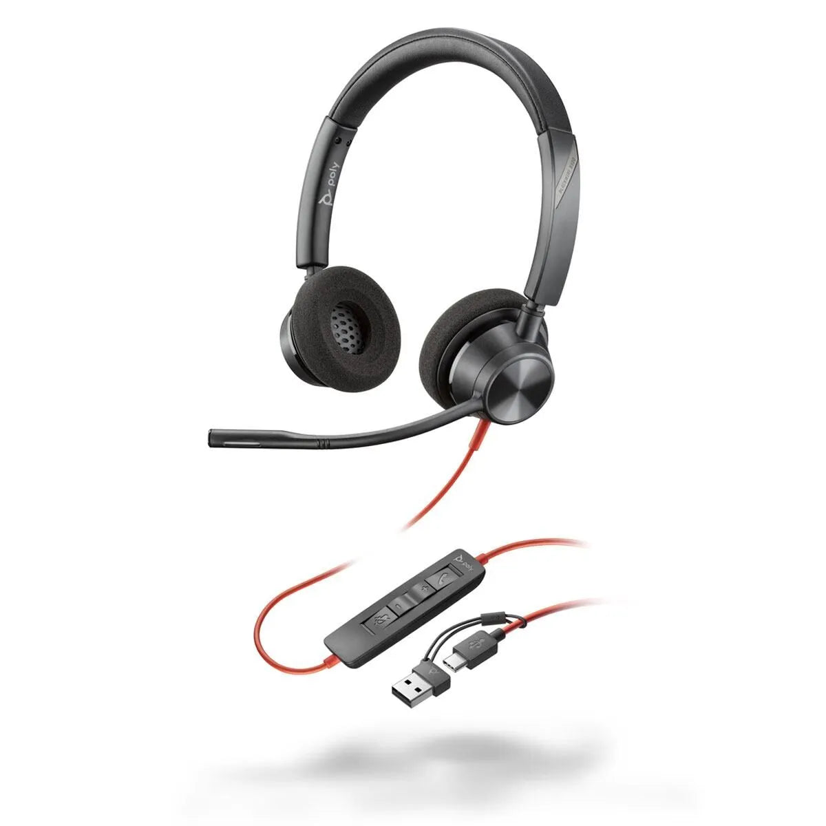 Poly Blackwire 3320-M USB-C/A Binaural Headset Noise Cancelling MS Teams Button (New)