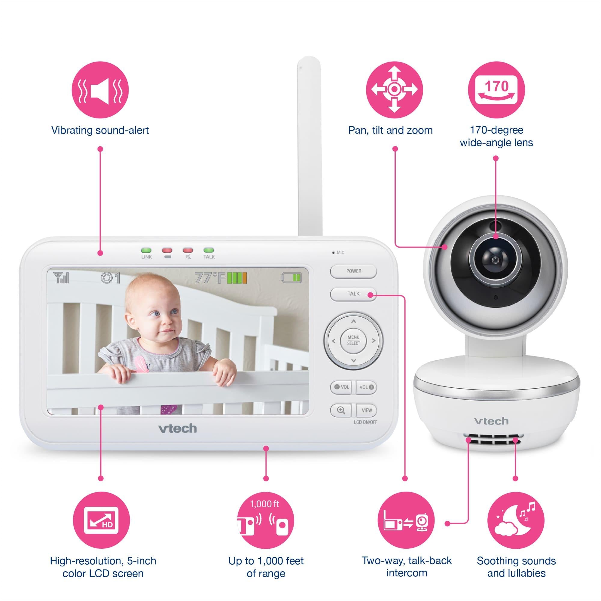 Vtech 5'' Digital Video Baby Monitor With Pan & Tilt Camera And Wide-Angle Lens (Refurbished B-Grade)