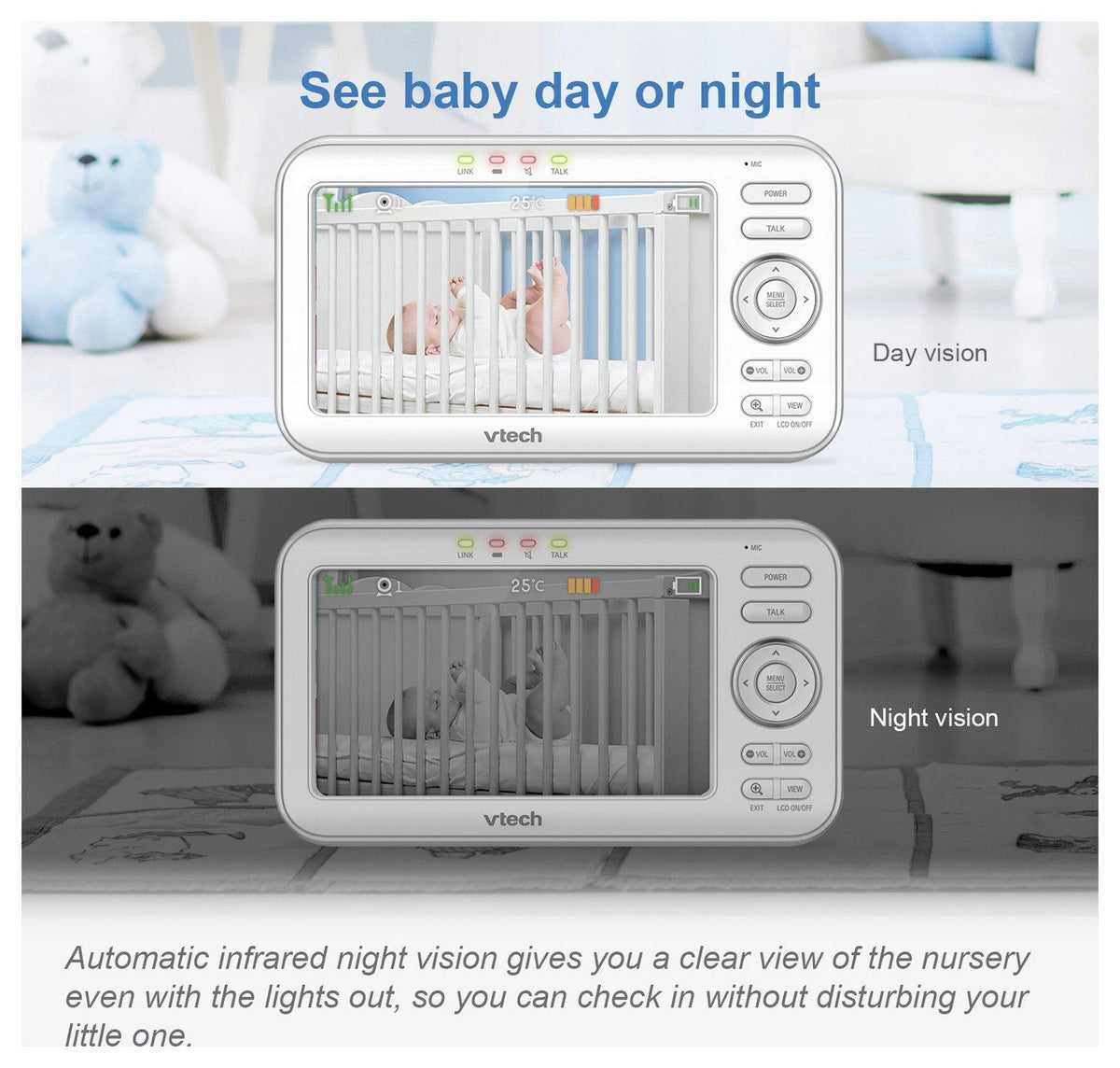 VTech Video Baby Monitor VM5463 5'' Pan Tilt Night Light And Projection (Refurbished B-Grade)