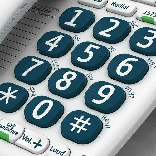 BT Big Button 200 Corded Landline Home Telephone Handsfree White (Renewed)