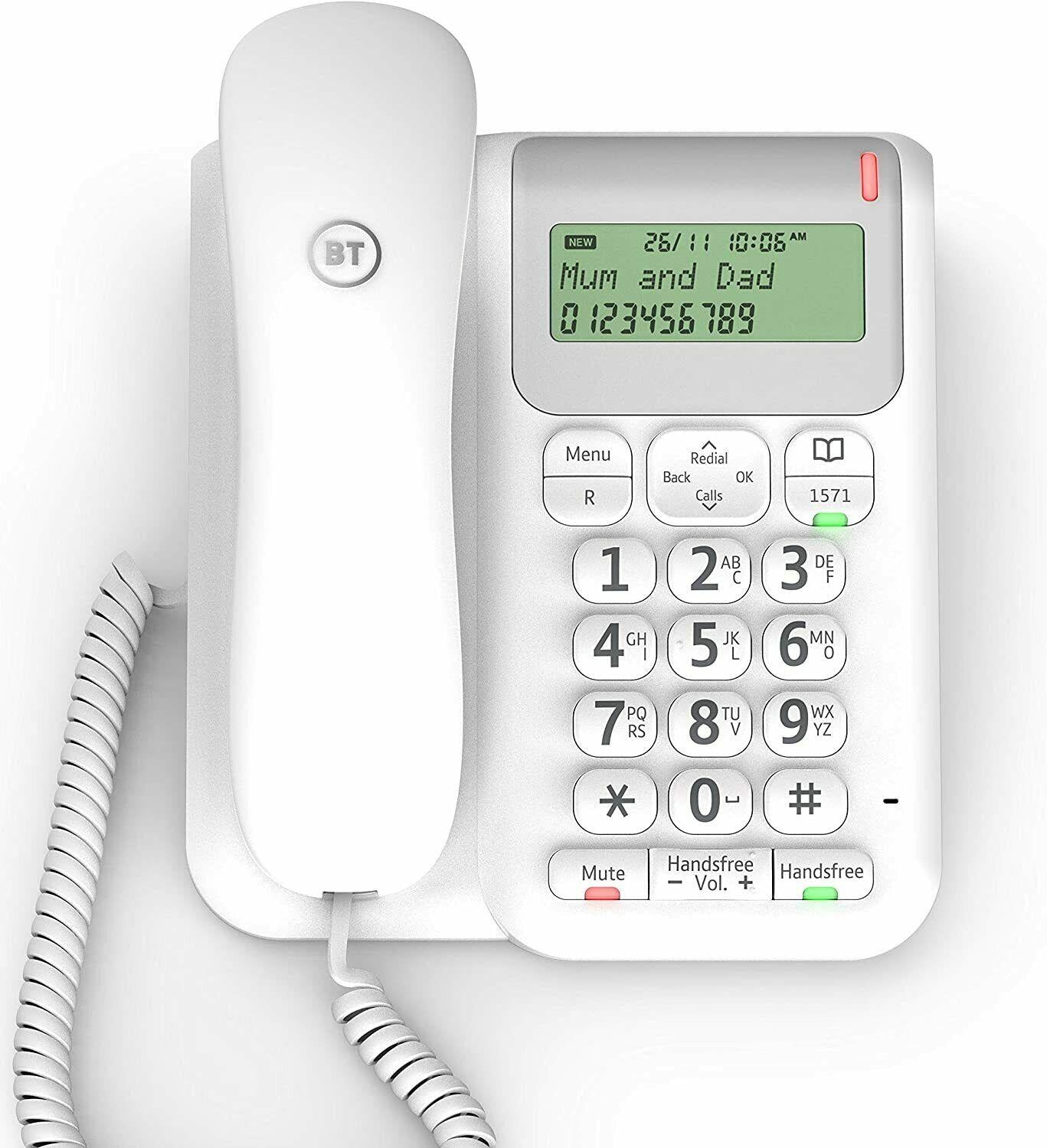 BT Decor 2200 Corded Telephone White 061127 (Renewed)