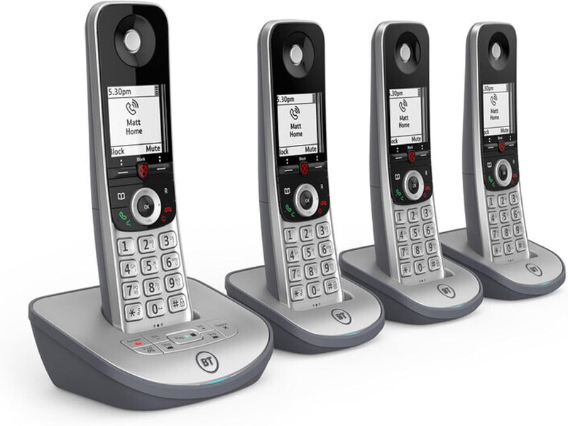 BT Advanced Z Quad Digital Cordless Phone Answering Machine Call Blocking Silver (New)