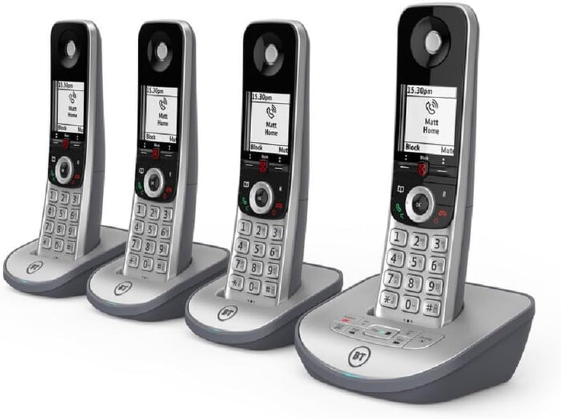 BT Advanced Z Quad Digital Cordless Phone Answering Machine Call Blocking Silver (New)