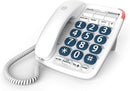 BT Corded Landline Home Telephone Big Button 200 Handsfree White (New)